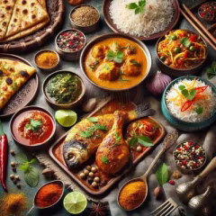 Una tavola della cucina indiana di Swagat.